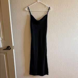Topshop Black Satin Slip Dress